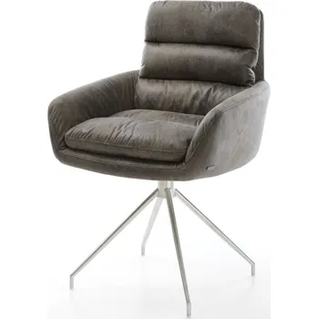 Jídelní židle Otočná židle Abelia-Flex s područkami šedá vintage křížová