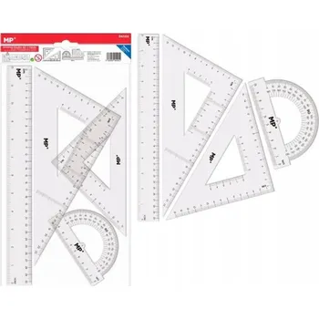 GEOMETRICKÁ SADA 4 DÍLY PRAVÍTKO TROJÚHELNÍK