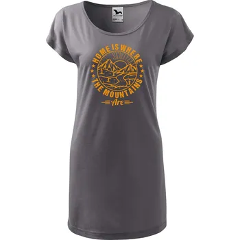 Dámské tričko DOBRÝ TRIKO Dámské tričko/šaty Home is where Velikost: M, Barva: Fuksiová