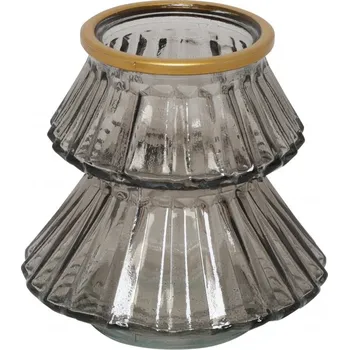 Svícen Skleněný svícen Talline S – šedý, 11 cm