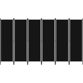 Paraván Paraván 6dílný, černý, 300 x 180 cm
