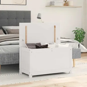 Úložný box vidaXL Úložný box 80x40x45,5 cm masivní borové dřevo [823538] Barva: Bílá
