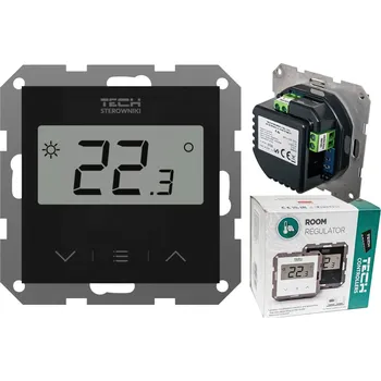 Termostat Tech F-8Z pokojový bezdrátový ovladač, černý regulátor