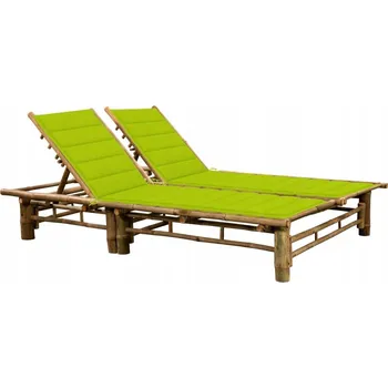 Zahradní lehátko VidaXL Zelené bambusové Lehátko