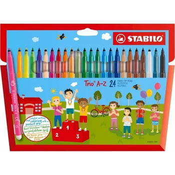 Fixy Dětské fixy v pouzdro barevné fixy Stabilo , 24 ks