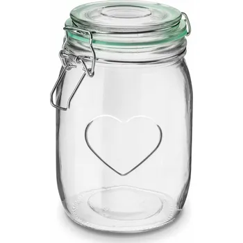 Zavařovací sklenice SKLENĚNÁ ZAVAŘOVACÍ SKLENICE na zavařeniny potravin wek klip 1 L okurky džemy třešně kompot