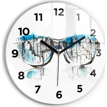 Hodiny Nástěnné hodiny Wallfluente modré 30 cm