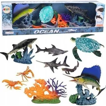 Figurka Sada figurek mořských zvířat z oceánu s pohyblivými částmi