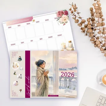 Kalendář Ilustrovaný měsíční plánovač a kalendář Zpět k sobě 2026 - PDF Digital (k vytištění) → 240 Kč