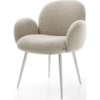 Jídelní židle Jídelní židle Nube-Flex s područkami látka Měkký béžová 4-nohá