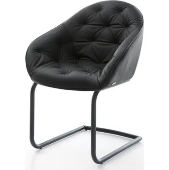 Jídelní židle Jídelní židle Gaio-Flex černá pravá kůže konzolová podnož