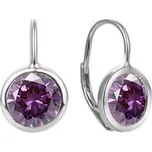 NB-3943-A Stříbrné náušnice s fialovými zirkony