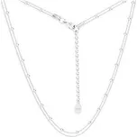 NB-2260 Dvojitý stříbrný náhrdelník s kuličkami