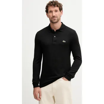 Pánské tričko Bavlněné tričko s dlouhým rukávem Lacoste, M, černá, 99A