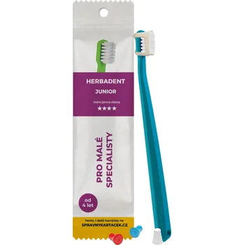 Zubní kartáček HERBADENT JUNIOR Zubní kartáček s velmi jemnými vlákny - modrý balení: eko balení