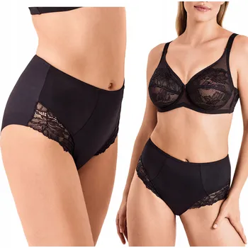 Kalhotky Kalhotky dámské modelující kalhotky s vysokým pasem, krajkové, černé Infiore L