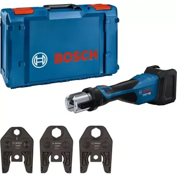 Bezuhlíkový aku hydraulický lis Bosch GPT 18V-32 Professional - 18V, kufr L-BOXX 238, 3x lisovací čelist, bez akumulátoru a nabíječky (06019M2102)