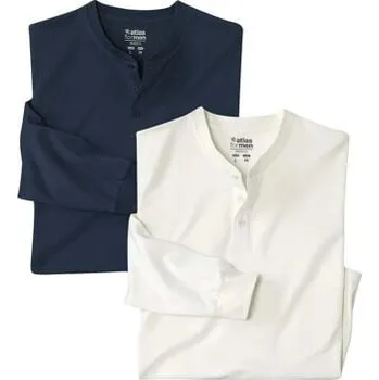 Pánské tričko Atlas For Men Sada 2 triček Outdoor s tuniským výstřihem , Bílá, Velikost 3XL CW072