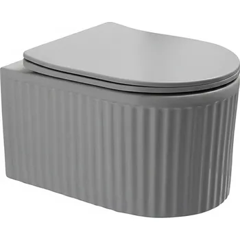 Klozet BPS-koupelny Závěsná WC mísa se SoftClose sedátkem HYD-7287, šedá mat