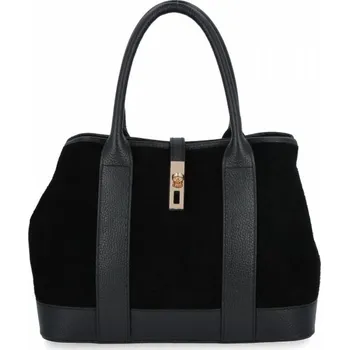 Kabelka Vittoria Gotti Elegantní kožená kabelka kufřík 653 černá