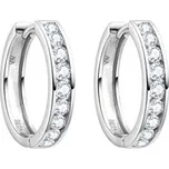 NB-3044 Stříbrné náušnice kruhy se zirkony