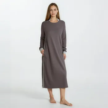 Dámská noční košile DÁMSKÁ NOČNÍ KOŠILE - HOME: Hnědá 3XL