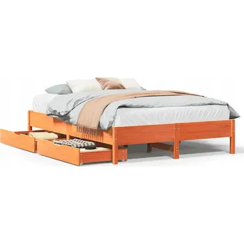 Postel Postel bez matrace voskově hnědá 120 x 190 cm masivní borovice