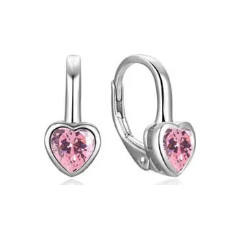 Náušnice NB-3947 Dětské stříbrné náušnice - srdce