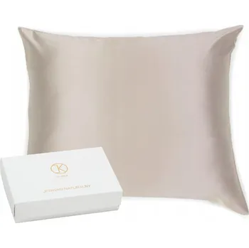 Povlak na dekorativní polštářek KLARA Hedvábný povlak na polštář 50x60 cm béžový z morušového hedvábí