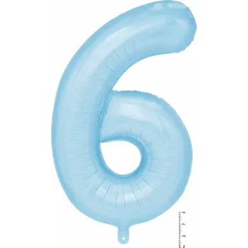 Balónek Fóliový balónek číslice 6 modrý 100 cm k narozeninám, výročí