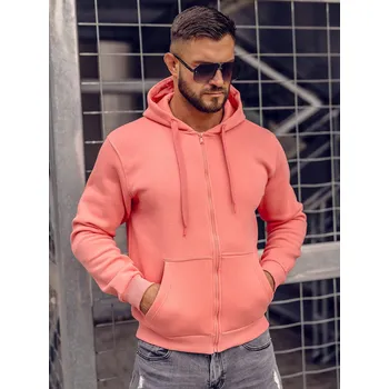 Pánská mikina Koralová pánská silná mikina na zip s kapucí Bolf 2008A - XL