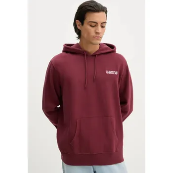 Pánská mikina Mikina Levi's pánská, šedá barva, s kapucí, s potiskem 38424 93X, vel. M