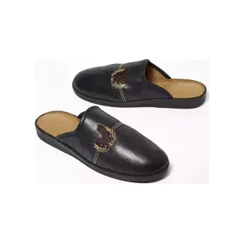 Pánské pantofle Atlas For Men ZATEPLENÉ SEMIŠOVÉ PANTOFLE tmavě modrá 40