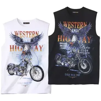Atlas For Men Sada 2 pánských tílek Eagle Biker, Černá, Velikost M K5133