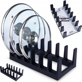 Stojan na poklice, talíře, kuchyňský organizér černý