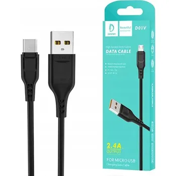 Datový kabel Kabel Denmen USB - microUSB typ B, 1 m, černý
