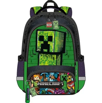 Školní batoh Školní batoh /Batoh / Minecraft / Creeper / BOOM / 3D černá / Minecraft