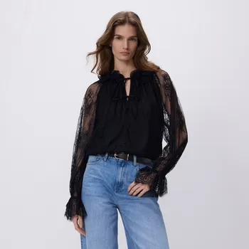 Reserved - Krajková halenka - černý - 425IM-99X - 425IM-99X-XS