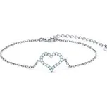 MN304 Stříbrný náramek s moissanity - srdce