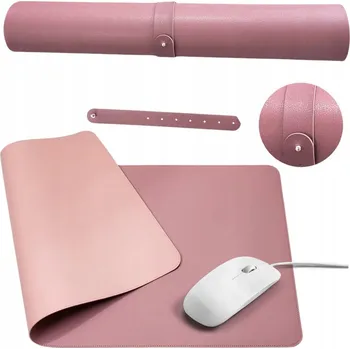 Podložka pod myš Podložka pod Klávesnici a Myš na Stůl Oboustranná Ekokůže Růžová 80x40 cm