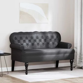 Chesterfield lavice Černá 119,5 x 64,5 x 75 cm Umělá kůže