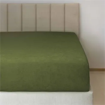 Prostěradlo Jiří Polášek Elastická froté prostěradla zelená khaki 39 Velikost: 90x200 na výšku 15-18 cm N
