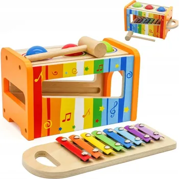 Dřevěná hračka Hudební hračka Jokomisiada IN0153 Xylofon s kladívkem dřevěný