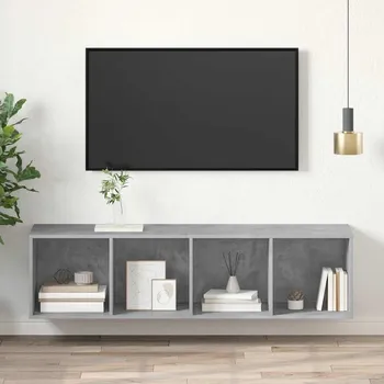 Obývací pokoj vidaXL Nástěnná TV skříňka 37 x 37 x 142,5 cm dřevotříska [805495] Barva: Betonová šedá