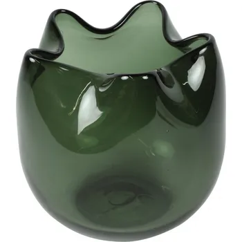 Svícen Skleněný svícen Maci M 17 cm – zelený