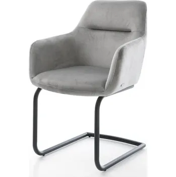 Jídelní židle Jídelní židle Pejo-Flex šedá samet konzolová podnož kulatá