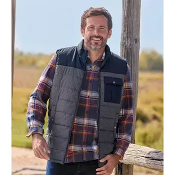 Pánská vesta Atlas For Men Prošívaná vesta z kombinovaného materiálu, Modrá, Velikost XXL M1143