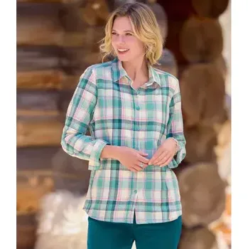 Dámská košile Atlas For Men Kostkovaná flanelová košile, Růžová, Velikost 44-46 ZT005