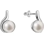 EG2959 Stříbrné náušnice pecky s pravou říční perlou