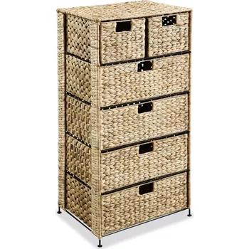 Komoda Skříňka z vodního hyacintu se 6 košíky